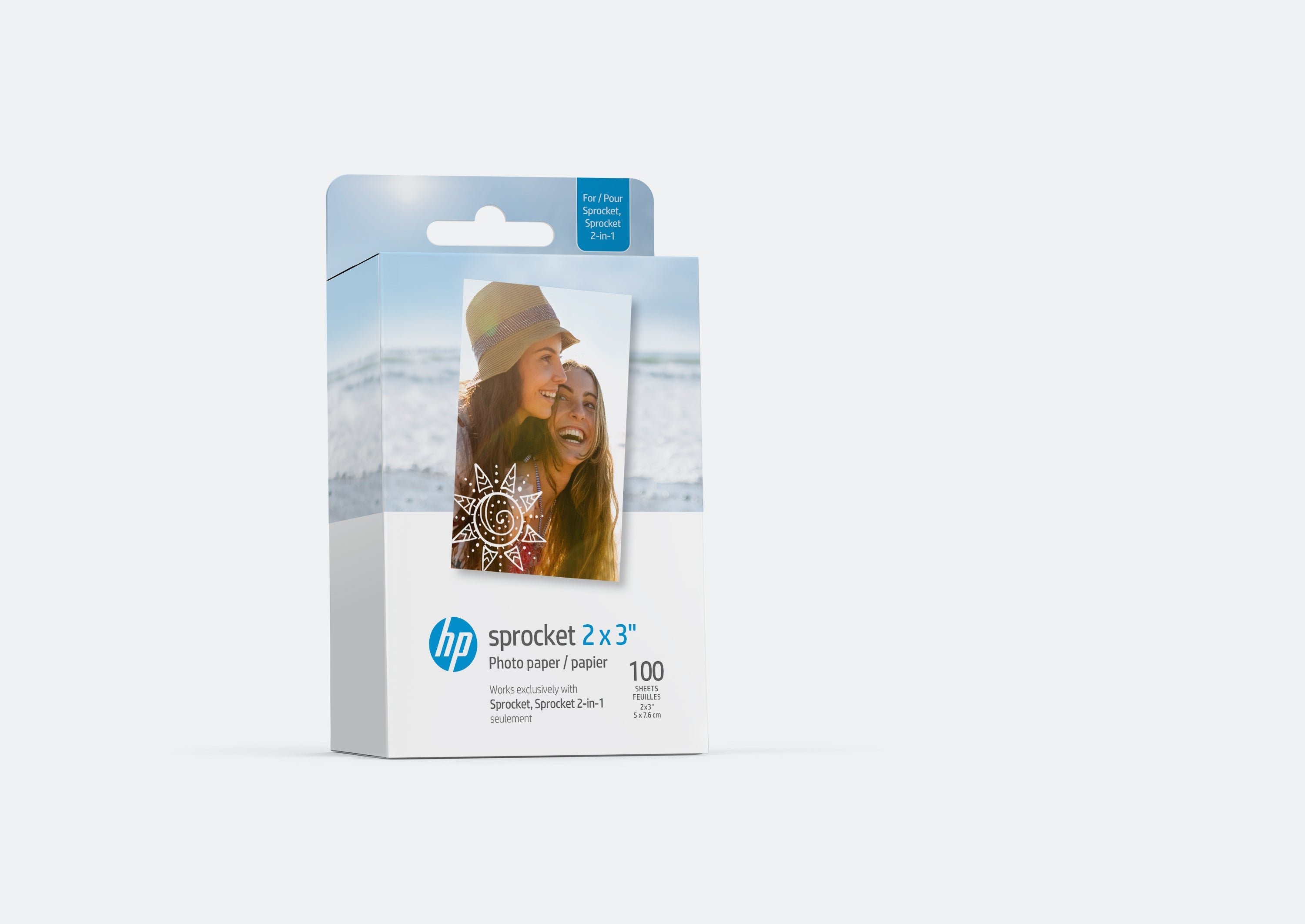 Φωτογραφικό χαρτί HP Sprocket 2” x 3” με αυτοκόλλητη πίσω όψη ψευδαργύρου Premium