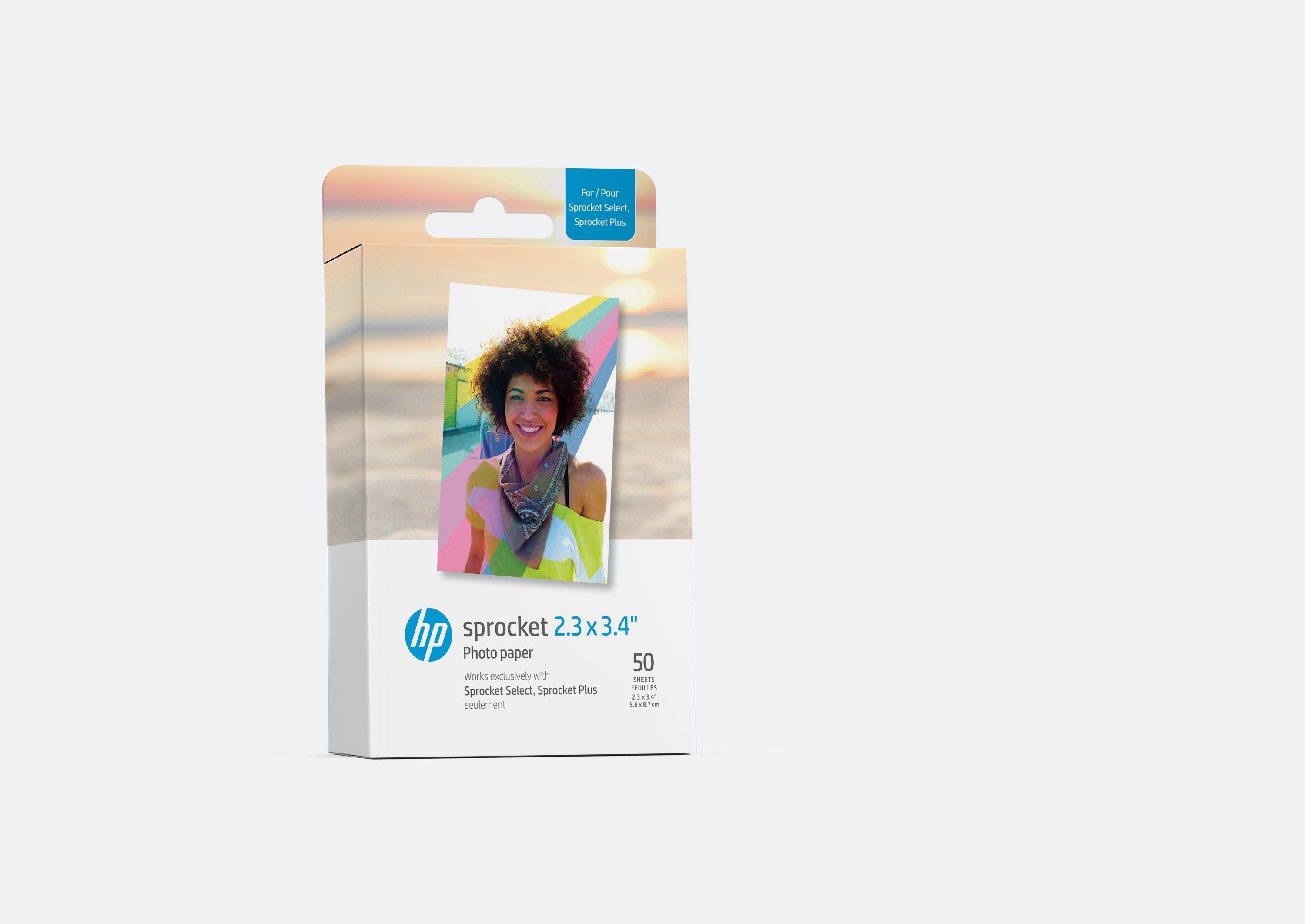 HP Sprocket 2.3英寸 x 3.4英寸高级锌背胶相纸