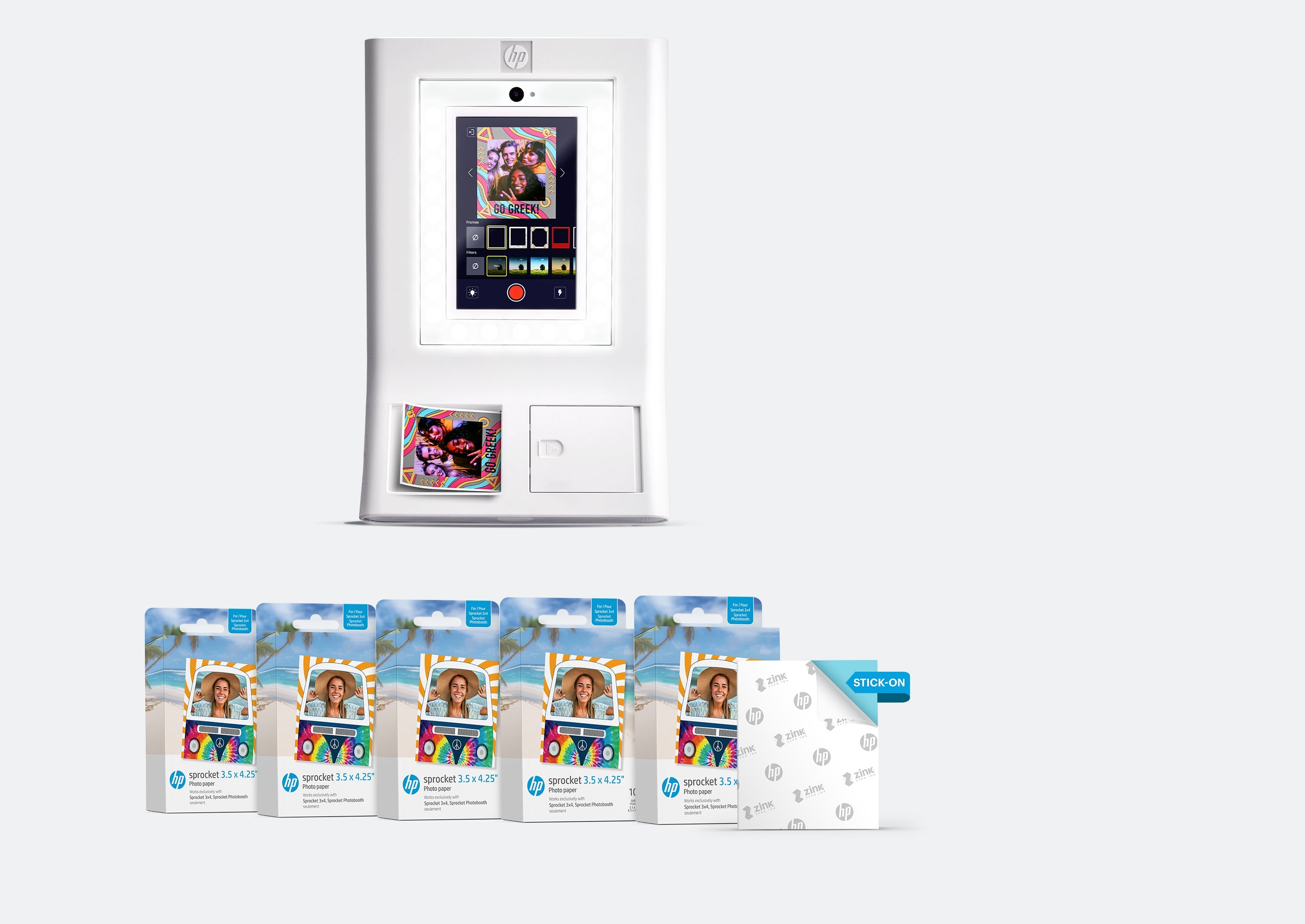 Комплект для фотопринтера HP Sprocket Photobooth – 500 листов фотобумаги ZINK® размером 3,5 x 4,35 дюйма